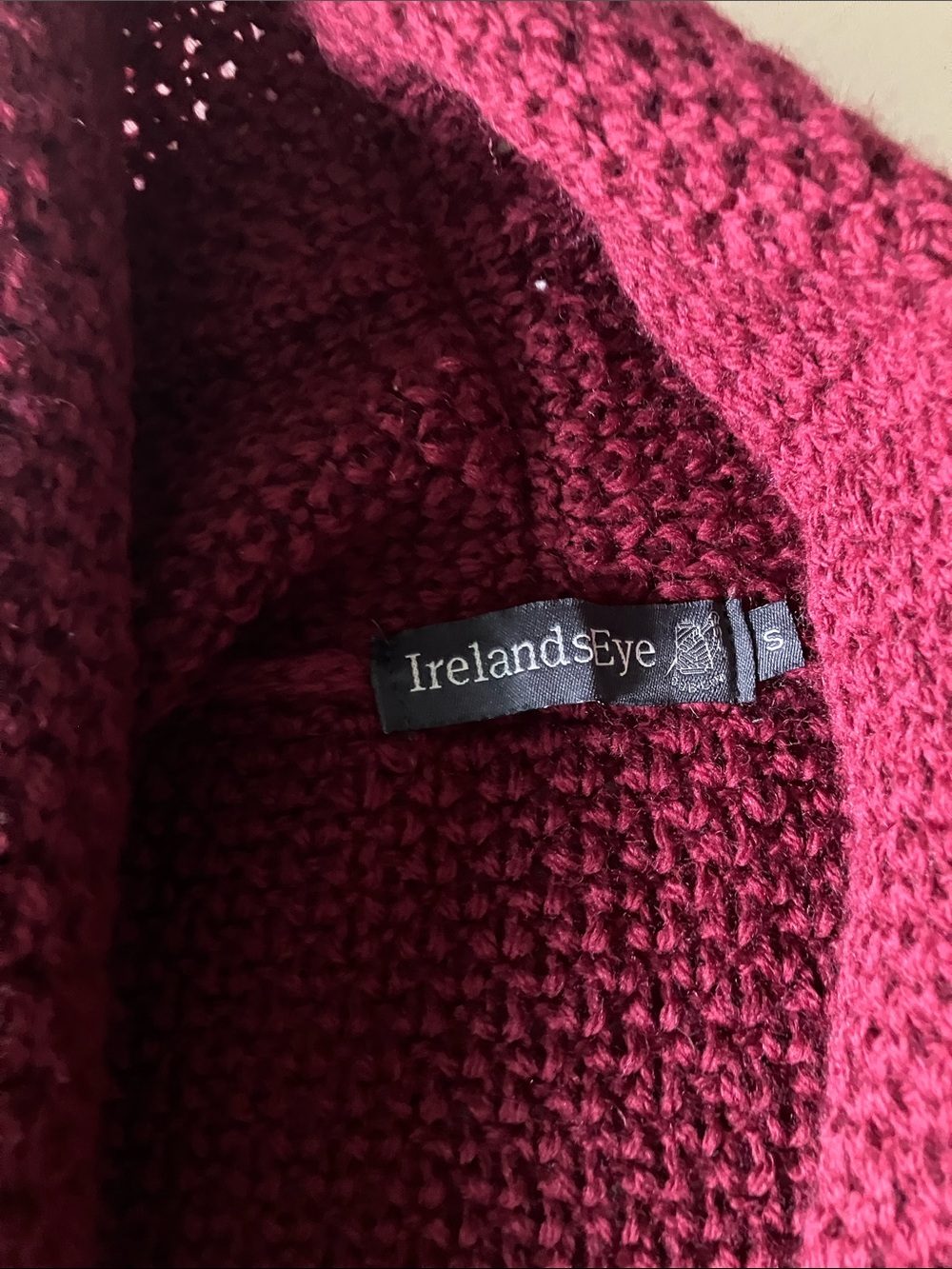 IrelandsEye Kilcoole Merino Wool Coatigan Claret Small